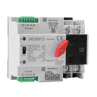 Commutateur de transfert de puissance double type rail DIN 2P 63A AC 400V 50/60Hz monophasé ATS pour usage industriel