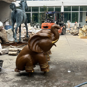Large Cast Bronze <b>Elephant</b> Sculpture Water Spraying Outdoor Floor Mount Traditional Animal Figure Handmade <b>Decor</b> - Product Image 4