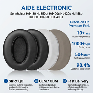 Coussinets de remplacement en cuir protéiné pour casque Sennheiser hd4.30 hd350bt <span class=keywords><strong>hd400s</strong></span> hd420s hd458bt hd300 HD4.50 HD4.40BT - Product Image 1