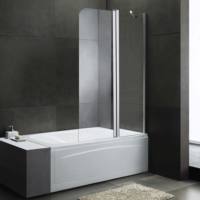 Porte de douche d'angle à 180 degrés, verre trempé de 6 mm, pivot pour baignoire, écran de douche pivotant
