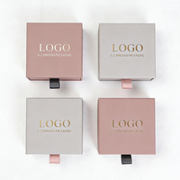 Boîte à bijoux portable avec tiroir coulissant et logo personnalisé, emballage en carton rigide de qualité supérieure pour collier, boucles d'oreilles et cadeaux de luxe