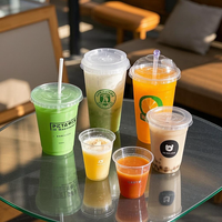 Gobelets en plastique jetables transparents JAN GOO avec logo personnalisé, diamètre 90 mm, impression UV, pour café, thé, lait, soda, boissons glacées