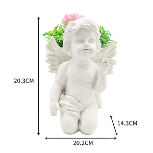Vaso Decorativo a Forma di Angioletto in Resina da 8 Pollici, Statua di Angioletto per Giardino, Balcone, Vaso per Piante Succulente - Product Image 6