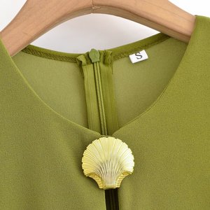 SHENZHU Abito <span class=keywords><strong>midi</strong></span> da <span class=keywords><strong>donna</strong></span> senza maniche, nuovo modello 2025, alla moda, casual, con fibbia in metallo raffinata, stile retrò chic - Product Image 3