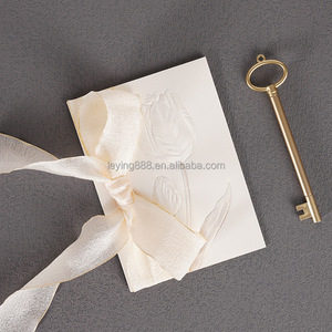Carte de vœux de mariage à tenir à la main, carte postale élégante en platine pour la Saint-Valentin, cadeau de fleuriste, ruban de mariage, anniversaire - Product Image 3