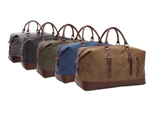 Sac de voyage en toile cirée personnalisé, grande capacité, sac à bagages pour hommes et femmes, sac de sport avec poignée en cuir - Product Image 1