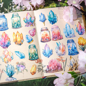 20 feuilles par paquet d'autocollants décoratifs Crystal Story Series Crystal-themed Aquascaping Base Stickers - Product Image 2