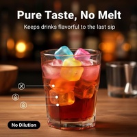 Glaçons en plastique réutilisables personnalisés en gros, paquet en vrac, pierres réfrigérantes réutilisables pour bars commerciaux et distribution de boissons