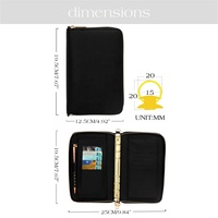 Portefeuille/Porte-documents Hongbo A6 en cuir grainé multicolore personnalisé avec fermeture éclair et dragonne/poignée assortie