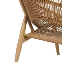 Cyril Outdoor Wicker Papasan Style Lounge Chair, Light Brown Wicker with Beige Cushion, Set of 1
