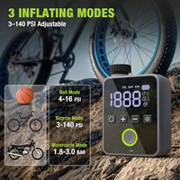 Mini ABS Reifenfüller mit Lithium-Akku, Reifendruckkontrolle, Licht und Autostopp für Motorrad, Fahrrad, Ball, CE FCC