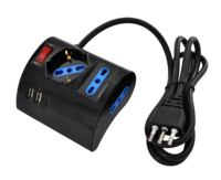 Multiprise italienne de table 2 prises bipasso 10/16A + 1 prise bipasso Schuko avec 3 USB (2A+1C)