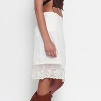 Jupe mi-longue pour femmes, design personnalisé en gros, à ourlet en dentelle, taille basse et taille élastique