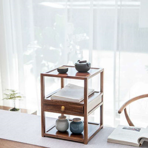 Estantes Geométricos para Té de Madera de Nogal, Tipo Vertical, con Compartimento Secreto, Accesorios para la Ceremonia del Té - Product Image 2