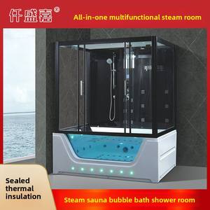 Baño integrado todo en uno, Sauna de vapor, cuarto de <span class=keywords><strong>ducha</strong></span>, individual, Rectangular, 8mm, baño de remojo de doble uso, características de masaje de Surf - Product Image 2
