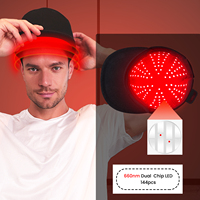 Terapia de Luz Roja de Grado Médico Ideatherapy Serie TLH150WP con Temporizador y Controlador, Gorra de Terapia de Luz Roja para el Cabello