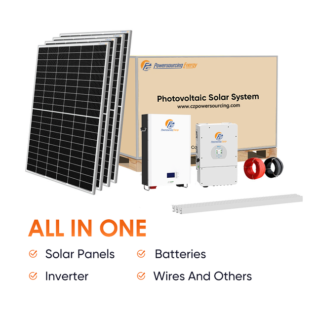 Panel Solar Kit Completo 3kw 5kw Off Grid Solar System With LiFePO4 Storage Battery Tier 1 Solar Panel With Inverter