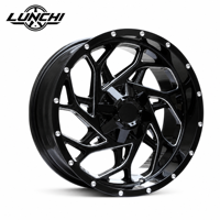 Jantes en alliage d'aluminium noires pour mise à niveau/rénovation, pour pick-up et SUV tout-terrain Bronco, 18*9 20*10 22*12 24*12 6x135/139.7 8*165.1 pour Chevrolet