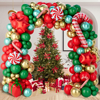 Chaîne de ballons de Noël à thème vert pour la décoration de fête