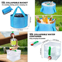 Ensemble de cuisine en aluminium populaire pour 4 personnes et théière Sac isotherme Sac à eau Réchaud Accessoires de voyage en plein air Ensemble de vaisselle de camping