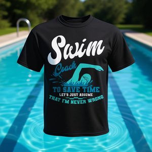 T-shirt d'entraîneur de natation pour les instructeurs et les entraîneurs de natation, vêtements de sport professionnels - Product Image 3