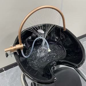 Lavabo Ajustable de Acero Inoxidable con Rociador y Circulación para Lavado de Cabello, Accesorio para Salón de Belleza y Spa - Product Image 2
