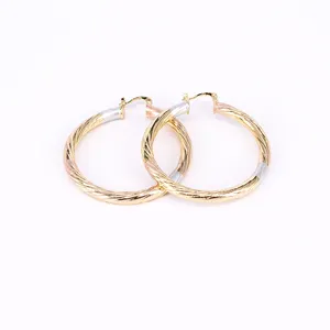 New Latest Gold Earring Designs Fashion Jewelry Women Earrings E0111 Painted Three Colors Handmade Alloy Drop Earrings No Stone