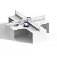 Poste de travail d'angle contemporain en L pour bureau à aménagement ouvert, avec cloison modulaire et rangement