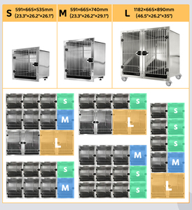Chuyên nghiệp Modular tùy chỉnh trong nhà có thể tháo rời thép không gỉ Pet Cũi chó không thấm nước lồng bác sĩ thú y ngân hàng Crate với hộp đóng gói - Product Image 3