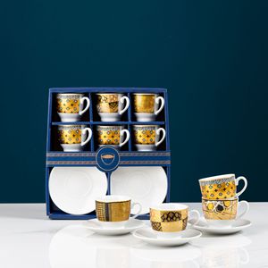 Tazze in <span class=keywords><strong>ceramica</strong></span> <span class=keywords><strong>turca</strong></span> araba set di tavolini da caffè in stile europeo tazza moderna di lusso set regalo promozionale di 6 tazze da caffè e piattino - Product Image 6