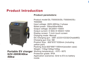Nouvelle borne de recharge portable pour véhicules électriques <span class=keywords><strong>G2V</strong></span> 30KW/40KW/60KW GBT/CCS1/CCS2 à usage commercial certifiée CE, station de recharge intelligente CC à montage au sol - Product Image 2