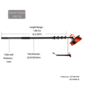Adjustable 7m Telescopic Aluminum Pole Metal Water Fed Poles With Cleaning <b>Brush</b> for <b>Window</b> Solar Panel Cleaning - Product Image 3