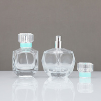 Vente en gros de flacons de parfum vides en forme de diamant de 50 ml, contenants en verre écologiques avec logo personnalisé et boîte cadeau