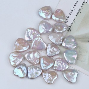Perles d'eau douce naturelles en forme de cœur de 16-18 mm, perles semi-finies en vrac, vente directe du fabricant, vente en gros de perles baroques - Product Image 5