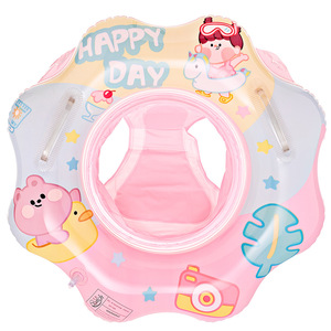 Lindo anillo de natación para bebé, flotador inflable con base de esponja para uso en piscinas infantiles, parques acuáticos, diseño de dibujos animados de 0 a 24 meses - Product Image 5