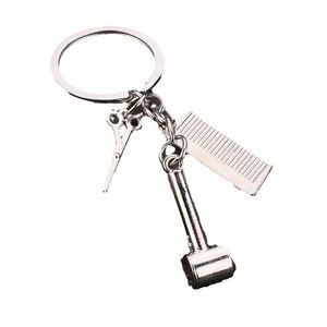 Tijeras de aleación para lavado y corte, Peine eléctrico para desenredar, Colgante de joyería de metal para llavero - Product Image 5