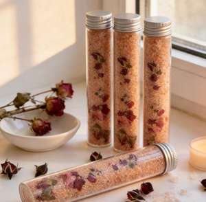 <span class=keywords><strong>Sel</strong></span> de bain rose de l'Himalaya personnalisable Serene&Soak, parfum rose, flacon en verre, fournisseur <span class=keywords><strong>d</strong></span>'huile de rose naturelle - Product Image 3