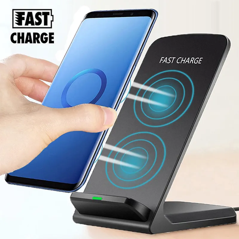 2020 Best Amazon Sell H8 QI Fast charging Dual 2 coils 10W wireless mobile phone Quick charger holder station stand for iphone
