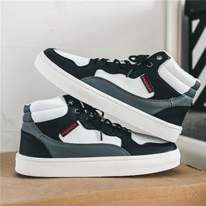 Популярные дешевые модные мужские кроссовки с индивидуальным логотипом из искусственной кожи с высоким верхом, белые мужские нефирменные ботинки - Product Image 1