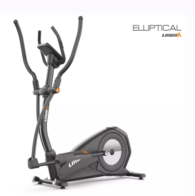 Hyper-Quiet Magnetic Drive System Cross Trainer Compact Elliptical Machine with LCD Monitor