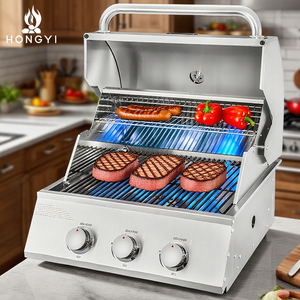 Chất Lượng Cao Nhà Thương Mại Sử Dụng Cao Cấp Được Xây Dựng Trong <span class=keywords><strong>Gas</strong></span> Nướng Nhiệm Vụ Nặng Nề Thịt Nướng Hút Thuốc Gia Đình Kích Thước 3-Burner Thép Bột Tráng - Product Image 3