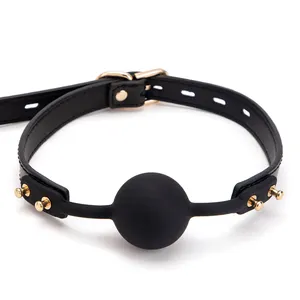 DSM бандаж рот кляп силиконовый шар кляп для взрослых секс-игра кожаный черный комплект рот шар секс кожаный продукт