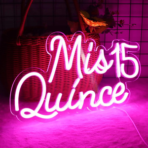 Quinceanera LED Enseigne Au Néon avec Bandes LED <span class=keywords><strong>Mis</strong></span> 15 Coing Fête D'anniversaire Décoration Murale Sweet 15 Anos Décoration Suspendue - Product Image 5