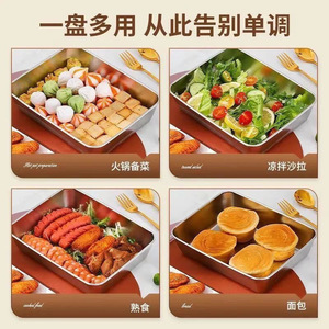 Boîte de conservation alimentaire carrée en acier inoxydable avec couvercle en plastique pour la préparation des repas et l'utilisation en cuisine, de 13x11x5cm à 42x33x5cm - Product Image 4