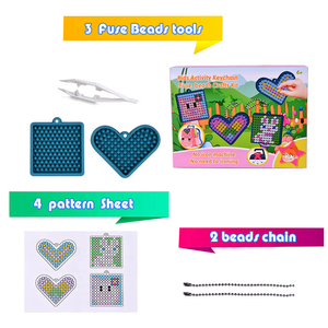 Diy Soft Sílice Pegboard Hama Beads 5mm Piezas en caja Traje para llavero Educativo Perler Beads para niñas Sin necesidad de planchar Fusión - Product Image 5