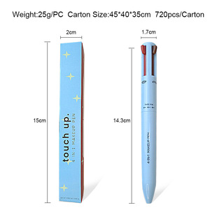 Stylo de maquillage multi-usage d'approvisionnement d'usine OEM ODM formule anti-taches longue durée facile à transporter 4 en 1 crayon à <span class=keywords><strong>l</strong></span>èvres en gros - Product Image 4