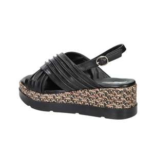 Sandalo con Zeppa Space Moda da Donna Nero 50230-E5, Stile Estivo con Cinturini e Plateau - Product Image 3