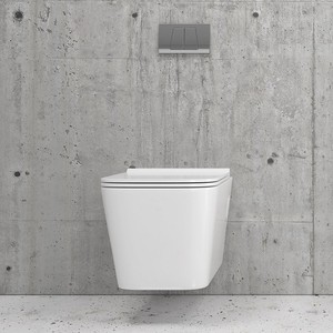 Inodoro Suspendido sin Borde Kamalu Litos-S200, Moderno Tanque Oculto Europeo con Doble Descarga para Baños Pequeños, Incluye para Villas - Product Image 2