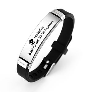 Braccialetto Regolabile in Silicone con Incisione in Acciaio Inox 'Classe 2025' per Laurea, Regalo Ispirazionale per Uomini e Donne - Product Image 5