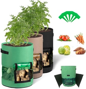 New arrivals planter 7 10 gallons felt pot potato grow bags with visible window grow bags